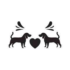 love two dogs icon vector design illustration