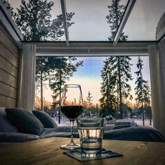 glass room with view