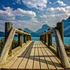 wooden bridge to the lake