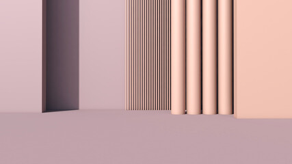 Empty room with Wall Background. 3D illustration, 3D rendering	
