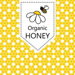 label poster advertising packaging for honey in vector