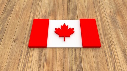 3D Canada flag on abstract background for design content. 3D rendering.