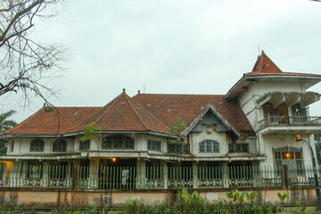 Fototapeta na wymiar Surakarta, Indonesia (10/2016): View of Omah Lowo / Bat House in Surakarta is a historic building in the city of Surakarta Central Java Indonesia