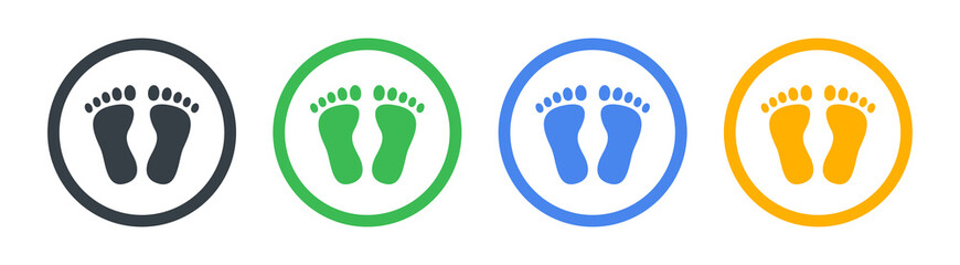 Fototapeta na wymiar Footprint vector icon silhouette.