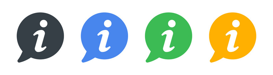 Information icon set, info sign, vector illustration.