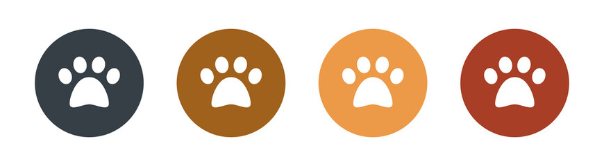 Dog or cat paw icon. - obrazy, fototapety, plakaty