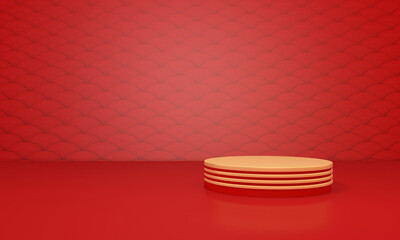 Background rendering with podium and wall scene abstract background. 3D illustration, 3D rendering