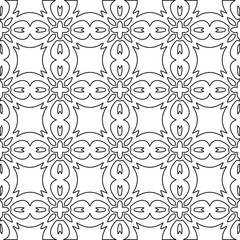 : Geometric vector pattern with Black and white colors. Seamless abstract ornament for wallpapers and backgrounds.