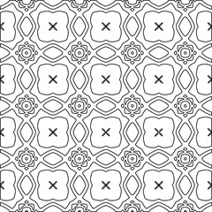 : Geometric vector pattern with Black and white colors. Seamless abstract ornament for wallpapers and backgrounds.