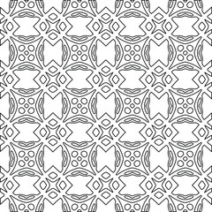 : Geometric vector pattern with Black and white colors. Seamless abstract ornament for wallpapers and backgrounds.