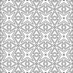 Geometric vector pattern with Black and white colors. Seamless abstract ornament for wallpapers and backgrounds.
