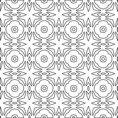 Geometric vector pattern with Black and white colors. Seamless abstract ornament for wallpapers and backgrounds.
