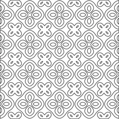 Geometric vector pattern with Black and white colors. Seamless abstract ornament for wallpapers and backgrounds.

