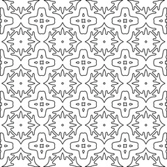 Geometric vector pattern with Black and white colors. Seamless abstract ornament for wallpapers and backgrounds.
