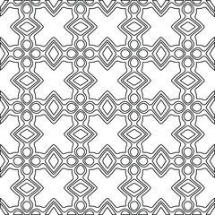 Geometric vector pattern with Black and white colors. Seamless abstract ornament for wallpapers and backgrounds.
