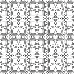 Geometric vector pattern with Black and white colors. Seamless abstract ornament for wallpapers and backgrounds.
