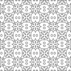 Geometric vector pattern with Black and white colors. Seamless abstract ornament for wallpapers and backgrounds.
