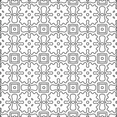 Geometric vector pattern with Black and white colors. Seamless abstract ornament for wallpapers and backgrounds.
