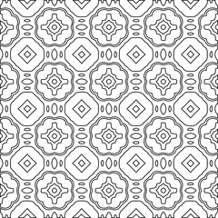 Geometric vector pattern with Black and white colors. Seamless abstract ornament for wallpapers and backgrounds.
