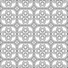 Geometric vector pattern with Black and white colors. Seamless abstract ornament for wallpapers and backgrounds.
