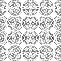 Geometric vector pattern with Black and white colors. Seamless abstract ornament for wallpapers and backgrounds.
