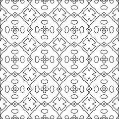 Geometric vector pattern with Black and white colors. Seamless abstract ornament for wallpapers and backgrounds.
