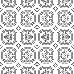 Geometric vector pattern with Black and white colors. Seamless abstract ornament for wallpapers and backgrounds.
