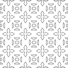 Geometric vector pattern with Black and white colors. Seamless abstract ornament for wallpapers and backgrounds.
