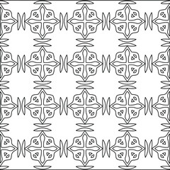 Geometric vector pattern with Black and white colors. Seamless abstract ornament for wallpapers and backgrounds.
