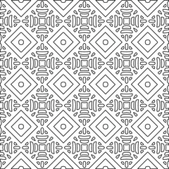 Geometric vector pattern with Black and white colors. Seamless abstract ornament for wallpapers and backgrounds.
