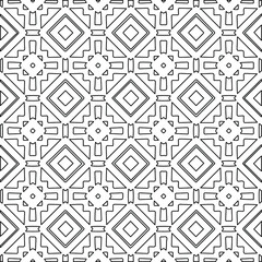 Geometric vector pattern with Black and white colors. Seamless abstract ornament for wallpapers and backgrounds.
