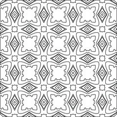 Geometric vector pattern with Black and white colors. Seamless abstract ornament for wallpapers and backgrounds.
