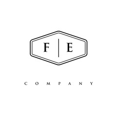 initial FE logo design vector