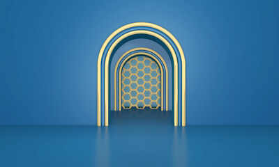 Empty room with Wall Background. 3D illustration, 3D rendering	
