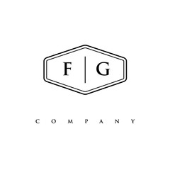 initial FG logo design vector