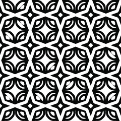 Geometric vector pattern with Black and white colors. Seamless abstract ornament for wallpapers and backgrounds.