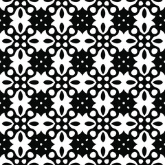 Naklejka na ściany i meble : Geometric vector pattern with Black and white colors. Seamless abstract ornament for wallpapers and backgrounds.