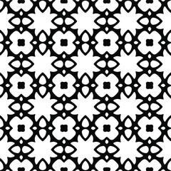 : Geometric vector pattern with Black and white colors. Seamless abstract ornament for wallpapers and backgrounds.