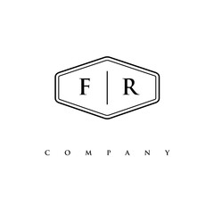 initial FR logo design vector