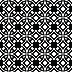 : Geometric vector pattern with Black and white colors. Seamless abstract ornament for wallpapers and backgrounds.