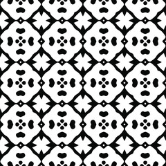 : Geometric vector pattern with Black and white colors. Seamless abstract ornament for wallpapers and backgrounds.
