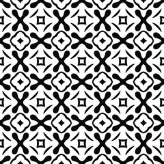 : Geometric vector pattern with Black and white colors. Seamless abstract ornament for wallpapers and backgrounds.