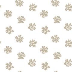Brown Taupe Botanical Floral Seamless Pattern Background
