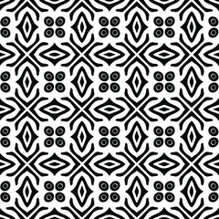 Geometric vector pattern with Black and white colors. Seamless abstract ornament for wallpapers and backgrounds.