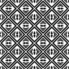 Geometric vector pattern with Black and white colors. Seamless abstract ornament for wallpapers and backgrounds.
