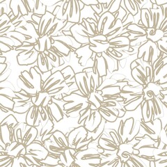 Brown Taupe Botanical Floral Seamless Pattern Background