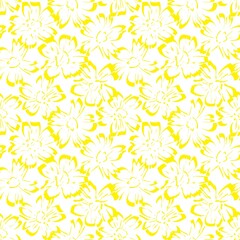 Naklejka na ściany i meble Yellow Botanical Floral Seamless Pattern Background