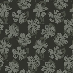 Green Botanical Floral Seamless Pattern Background