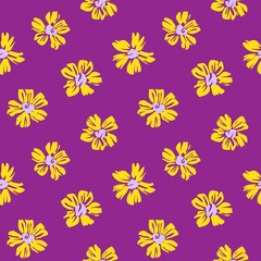 Purple Botanical Floral Seamless Pattern Background