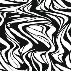 Obraz premium Abstract Vector Nature Backgroung. Hand Drawn Seamless Pattern. Fashion Illustration Black and White Texture Ink